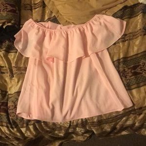 Pink off the shoulder